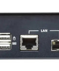 Back panel of Slick 4K HDMI KVM IP Extender Transmitter with ports for LAN, HDMI, USB, and audio connections.