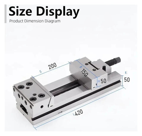 Heavy Duty 6 Inch Machine Vise Clamp Built Tough High Precision Steel For CNC Milling Machines And Bench Drills dimensions diagram