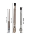 Slick 3-Pc Pin Vise Hand Drill Set for Watch Repair, featuring two sizes, metal needles and rolling handles for precision work.
