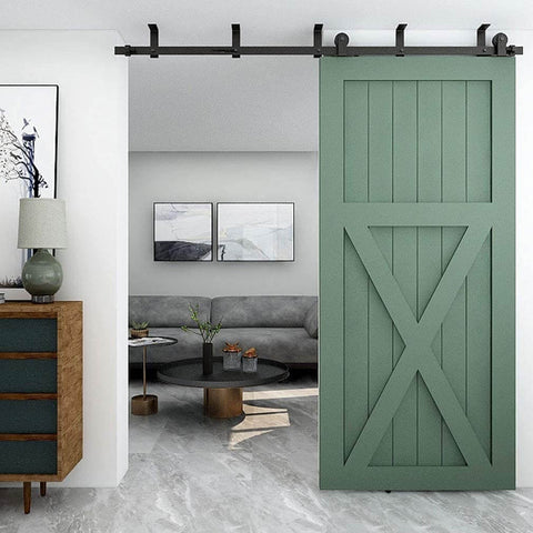 Heavy Duty 6.6 Ft Ceiling Mount Sliding Barn Door Hardware Kit Fits 40 Inch Wide Wooden Doors Easy To Install Smooth Operation