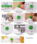 Snap Fasteners Kit With Pliers, 420 Complete Sets In 14 Colors DIY steps for installing no sew plastic snaps on fabric, size 20 T5.