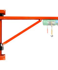 Heavy Duty Wall Mount Jib Crane Hoist Bracket With 660 Pound Load Capacity Support For Electric Scaffolding Lift, orange carbon steel design.