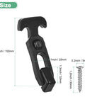 1 Pack T Handle Rubber Flexible Draw Latches 3.9 Inch Hasps With Screws, black rubber latch with size annotations
