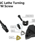 CNC Lathe Turning CTM Screw Tools Set including clamp screw, ring, insert, shim, and hex pin for CTM510 CTM513 CTM613 CTM617 CTM619