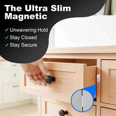 Hand opening cabinet with Ultra Thin Magnetic Door Catch With Heavy Duty Adhesive For No Drill Cabinet Magnets Stainless Steel