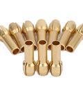 10 Pack Brass Collet Nut Adapters 3.2mm Replacement for Dremel Rotary Tools displayed in a fan layout on white background