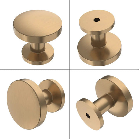 Champagne Bronze Cabinet Knobs 1.2 Inch Round Drawer Knobs 10 Pack With Screws For Kitchen Cabinets And Dresser Drawers