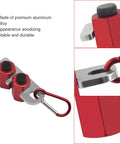 Dead Nuts Accurate Stair Gauge And Framing Square Stop Bracket With Hex Thumb Screw Adjustment For Smooth Lumber Marking And Tough Aluminum Workshop Gear with red anodized finish