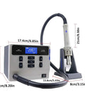 1000W Digital Display Hot Air Rework Station With Beefy Anti Static Control and Quick Access Keys for PCB Repairs, front view