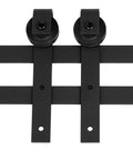 Amazon Basics Sliding Barn Door Hardware Kit 6.6 Foot J Shape Matte Black Carbon Steel 200 Lb Capacity Designed For 36 Inch Doors