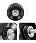 Heavy-Duty LS Drive Serpentine Belt Idler Pulley for 4.8 5.3 6.0 6.2L Chevy Silverado GMC Sierra, black round pulley.