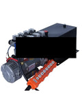 Heavy Duty Hydraulic Flatbed Truck Oil Pump System 12V 24V Power Unit with valve block and motor design.