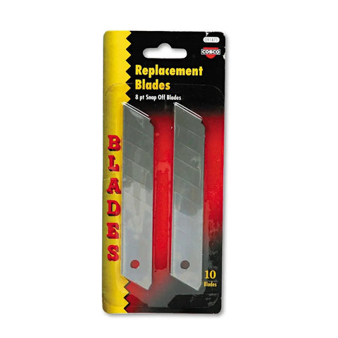 Snap Blade Utility Knife Replacement Blades 10 Pack For Easy Cutting And Quick Snap Offs Durable Gray Steel Blades For DIYers And Pros Everyday Use Right Now, 10-pack