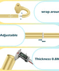 Wrap Around Blackout Curtain Rod 16-28 Inch Adjustable 5/8 Inch Curved Window Rod For Room Darkening in Modern Gold