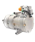 High Performance Electric AC Compressor Direct Replacement For Hyundai Kona And Kia Niro EV 97701K4000, aluminum housing, close-up view.