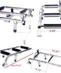 3 Step Stainless Steel Stern Mount Pontoon Boat Ladder With Rubber Grips For Easy Water Entry, dimensions shown