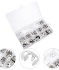 Heavy Duty Retaining Rings Assortment Kit 1.5 to 15 mm, 400 Pieces, Stainless Steel Circlips Set for Automotive, Industrial Equipment, Machinery, and Hobbies in organizer box