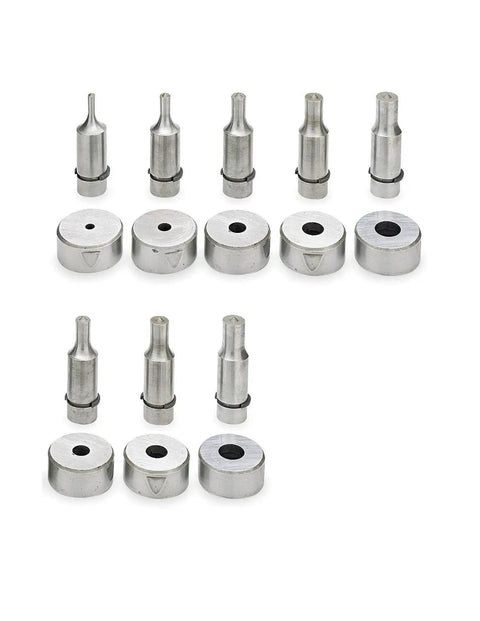 Rugged Eight Piece Round Punch And Die Set For Industrial Ironworkers Built Tough With Premium Hardened Tool Steel Delivers Rock Solid Performance For Precision Metal Cutting And Fabrication Work