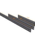 24 Inch Anodized Aluminum Straight Edge Ruler For Checking Surface Straightness And Machinery Alignment, Precision Marking And Scribing Tool For Woodworking, DIY Projects, With Easy Storage Hanging Hole. Black aluminum straight edge set in 24, 36, 17.5 in sizes.