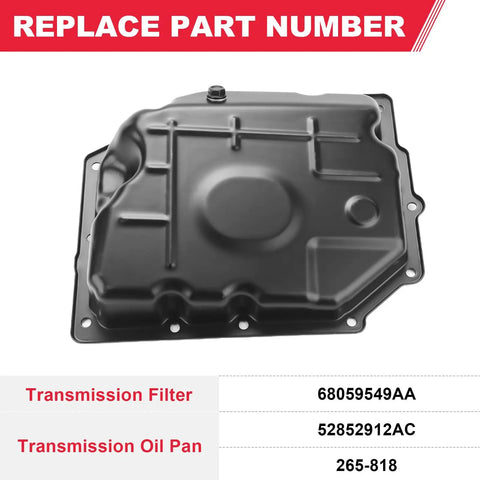 42RLE Transmission Oil Pan Kit With Filter And Gasket Fits Wide Range Of SUVs And Trucks Replaces 68059549AA And 52852912AC