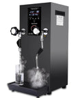 Barista Grade Four In One Commercial Milk Frother 2500W 110V with steam and water functions in black for home cafe use.