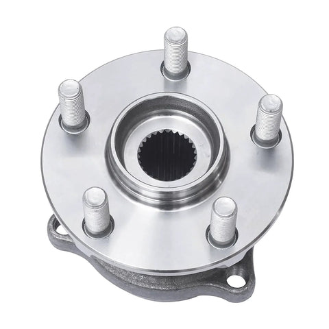 Front view of the Rear Wheel Bearing And Hub Assembly Compatible With Subaru Forester Impreza Legacy Outback WRX BRZ Scion FRS Toyota 86 5 Lugs With ABS OEM Replacement Built To Last And Easy Install Direct Fit, showing 5 lugs.