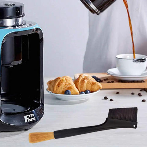 Dual End Coffee Cleaning Brush For Espresso Machines And Home Barista Gear Pro Grade Soft Grinder Brush on table