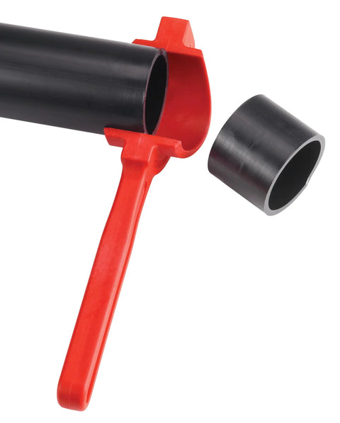 ABS And Foam Core Pipe Cutter For One And A Half Inch Pipe Fast One Rotation Cut Snap On Spin To Cut Cleanly Without Deburring Easy To Use Bright Red Finish