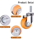 Heavy Duty Swivel Caster Wheels With Threaded Stem Nylon Rollers for Chairs Tables Furniture Smooth As Butter showing nylon material and screw fastening.