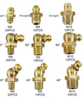 135 Piece Brass Zerk Grease Nipple Fittings Set M6 M8 M10 With 45 Degree And 90 Degree Angles For Cars Trucks And Excavators View
