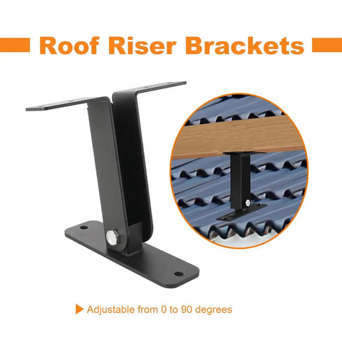 3 Pack Roof Riser Brackets Kit For Wood Beams And Pergolas Heavy Duty Adjustable Saddle Mounts For Patios Gazebos Porches And Outdoor Garden Backyards Steel Construction