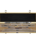Heavy Duty Setup Blocks Height Gauge Set with eight steel bars in wooden case, sizes 125 to 500mm for precision clamping.