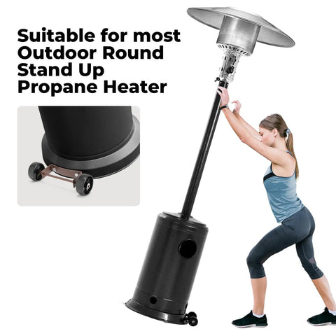 Upgraded Patio Heater Wheel Kit With Sturdy Solid Wheels Universal Movable Wheel For Most Outdoor Round Stand Up Propane Heaters Replacement Parts