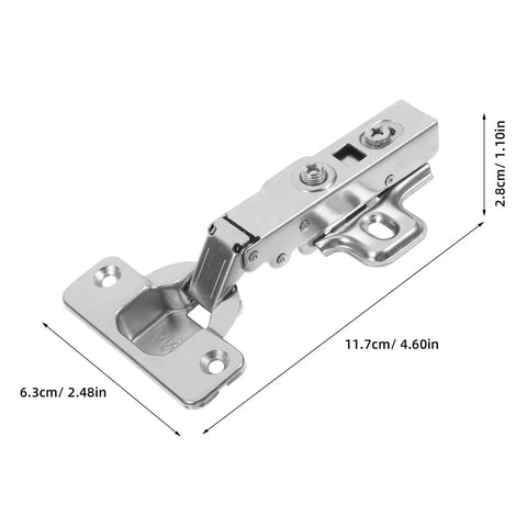 Heavy Duty Self-Closing Cabinet Hinges With Hydraulic Soft-Close, Thickened Cold Rolled Steel, Large Size, with dimensions