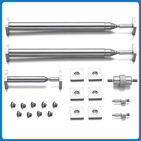 3 Pack Telescoping Measuring Stick Tap Measure Set With Long Extension Pole Reaching 94 Inches Plus Mini Ruler components and hardware