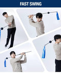 Fast Swing Golf Trainer For Speed And Path Improvement Distance Boost With Lightweight Stick And Latex Band in use