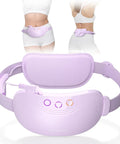 Portable Belly And Back Heating Pad For Period Cramps, wearable cordless belt with dual zone heat and vibration in lavender color