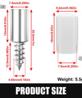 Dimensional diagram of Built Tough Shelf Bracket Set With Rubber Sleeve Laminate Mounting Hardware showing sizes and weight