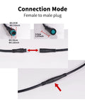 Waterproof Electric Bike Extension Cable Female to Male Connectors, 2Pin to 9Pin, 50cm to 150cm, Connection Mode Diagram