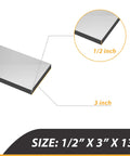 Close-up size diagram of Self Adhesive Pipe Insulation Foam Tape For Outdoor Water Lines, 1/2 inch thick, 3 inch wide, 13 feet long.