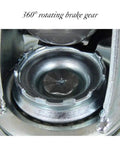 Heavy Duty TPR Rubber Casters Set Of Four With Quiet Roll Brakes And Smooth 360 Glide Swivel Wheels showing 360° rotating brake gear.