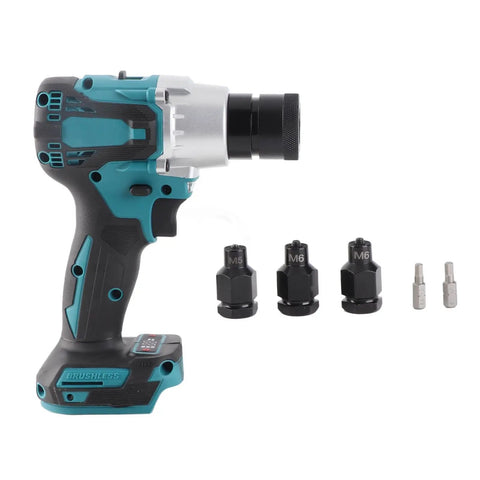 Handiest Cordless Rivet Nut Setter Tool Kit For Automotive And HVAC Jobs Featuring Quick Swap Heads, Built-In LED Glow, Depth Tweaking And Killer Cooling For Sheet Metal Magic, cordless black teal tool with M5 M6 heads