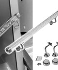 Hella Durable Acrylic Round Grab Handle With Rock Solid Metal Brackets Straight Up Secure Indoor Outdoor Wall Mount Safety Railing Silver Coated Non Slip Grip For Steps And Tubs, clear acrylic design with metal brackets.