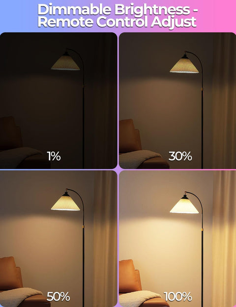 Color Changing LED Bulb With Remote Control, 120 Colors, 900 Lumens, 10W LED, 70W Equiv, RGB Mood Lighting For Your Pad, DIY Strobe Effect, A19 E26 Screw, 2 Pack