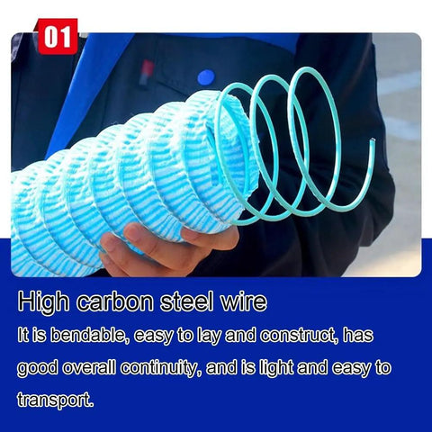 Flexible Perforated Drain Pipe With Steel Wire For Easy Garden Drainage shown in hand, emphasizing durability and flexibility.