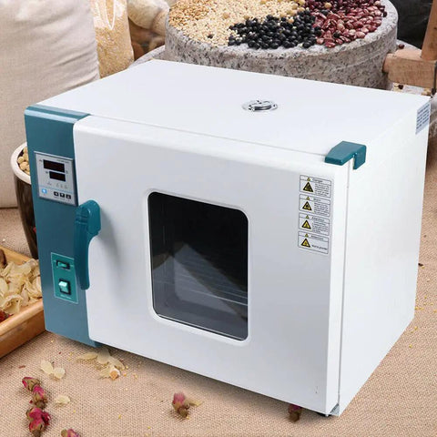 Straight Up Digital Convection Oven Featuring Pretty Dang Durable Stainless Steel Interior 1000W Forced Hot Air Lab Dryer, side view.