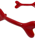 5.75 Inch Dog Bone Style Cast Iron Door Handle Red Gloss Finish For Barn Doors Gates Cabinets And Drawers Rustic Old School Farmhouse Vibe Pull