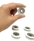 Top Shelf Quiet Nylon U-Groove Pulley Roller Wheels With Deep Groove Ball Bearings For Heavy Duty Sliding Doors, 8X30X10MM.