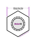 Diagram of Chrome Cone Seat Wheel Locks Set Of 5 With 1 Key M12 X 1.5 Thread Size Three Quarter Inch Hex illustration with dimensions.