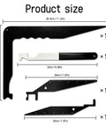 Four-Piece Emergency Crowbar Set for Fire and Rescue Pros, Portable Multi-Tool Kit for First Responders, Ideal for Warehouse and Home Rescue, Black, Durable 2CR13 Stainless Steel Construction for Real-World Emergencies, size chart with 4 pry tools